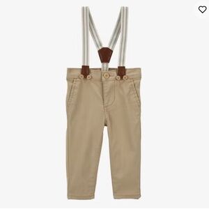 Baby Twill Suspender Pants  Tan Pants with Suspenders from Oshkosh b’gosh 18m